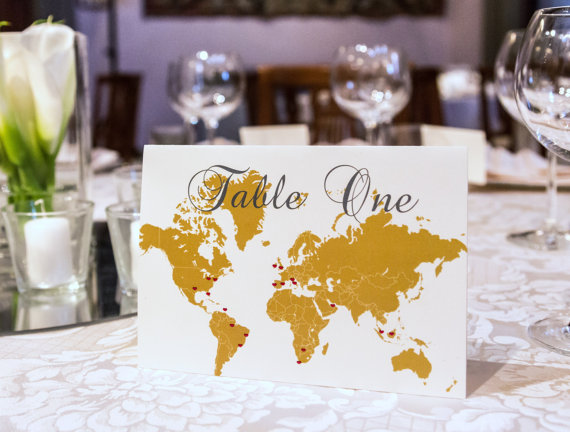 map of the world table number | travel themed wedding ideas: https://emmalinebride.com/themes/travel-theme-wedding-ideas/