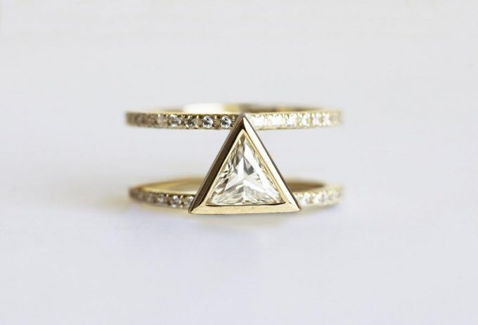 triangle engagement ring